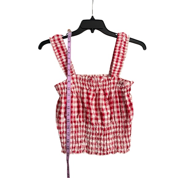 Red and White Gingham Crop Top - Picture 2 of 4
